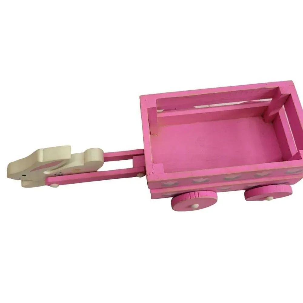 Wood Cart With Bunny Rabbit Handle - Picture 3 of 3